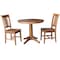 International Concepts Round 36 in Round Extension Dining Table with 2 Chairs, Distressed Oak, 36 in W, 48 in L, 30.1 in H K42-36RXT-27B-C10-2 - alternate 1